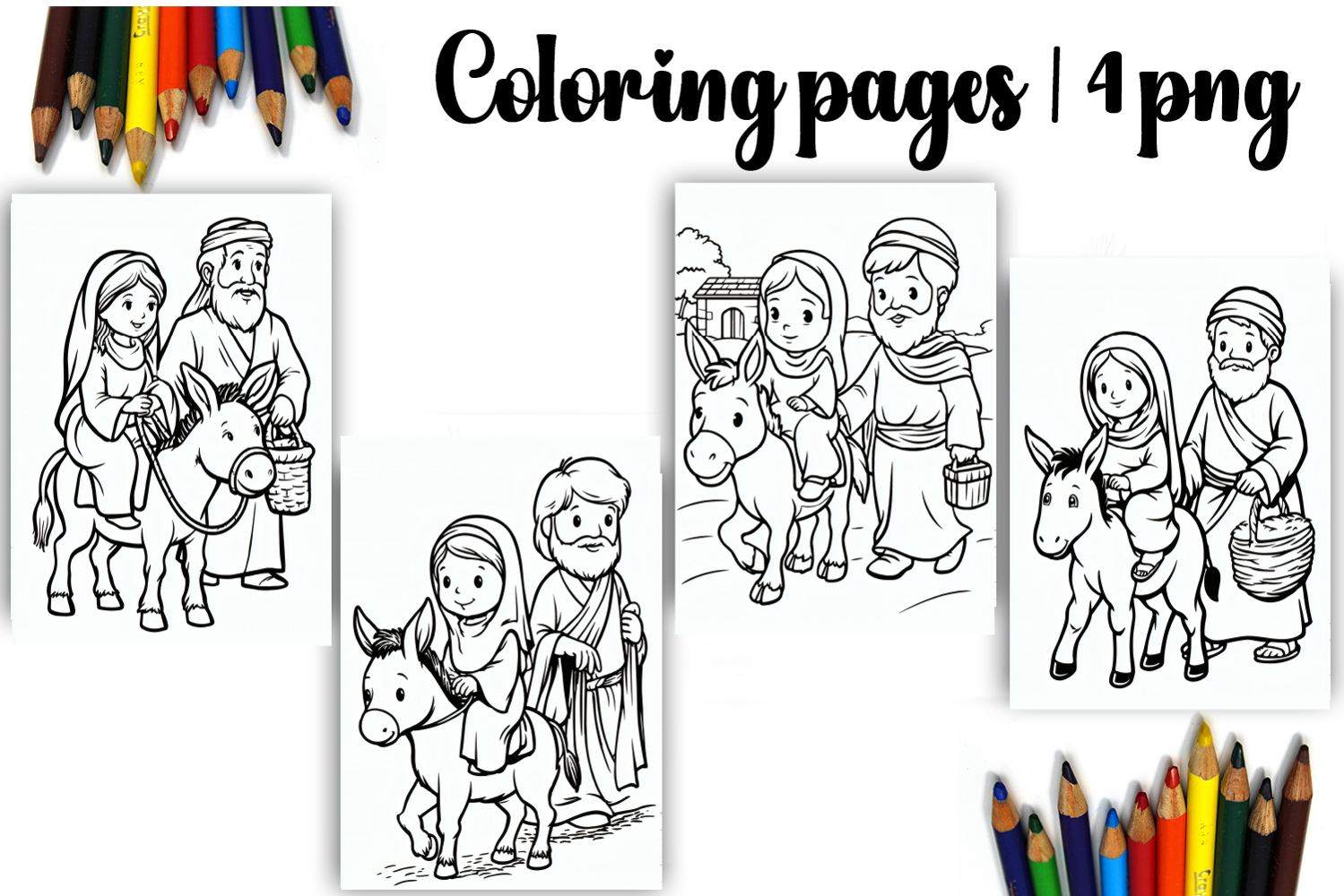 Bible Coloring Pages for Kids Easter Nativity Coloring Book product image 1
