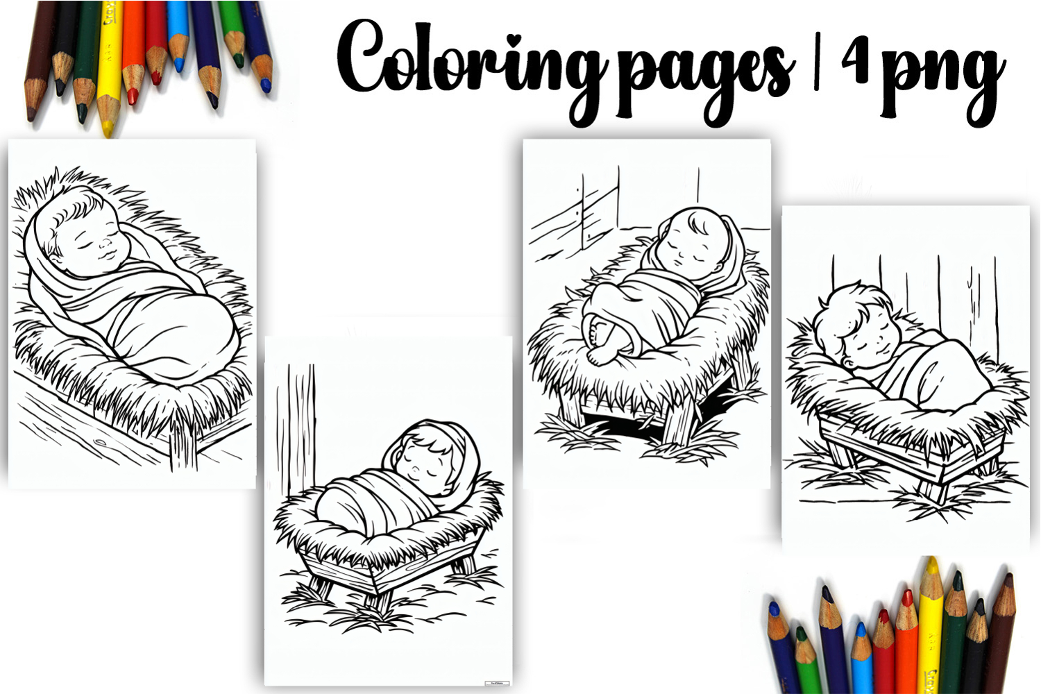 Bible Coloring Pages for Kids Easter Nativity Coloring Book product image 1