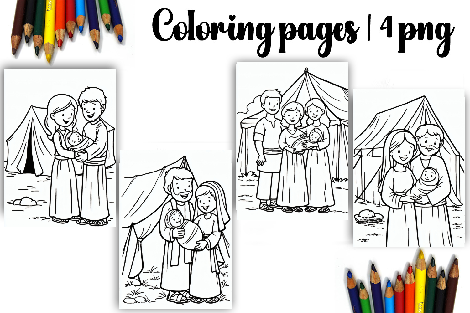 Bible Coloring Pages for Kids Easter Nativity Coloring Book product image 1