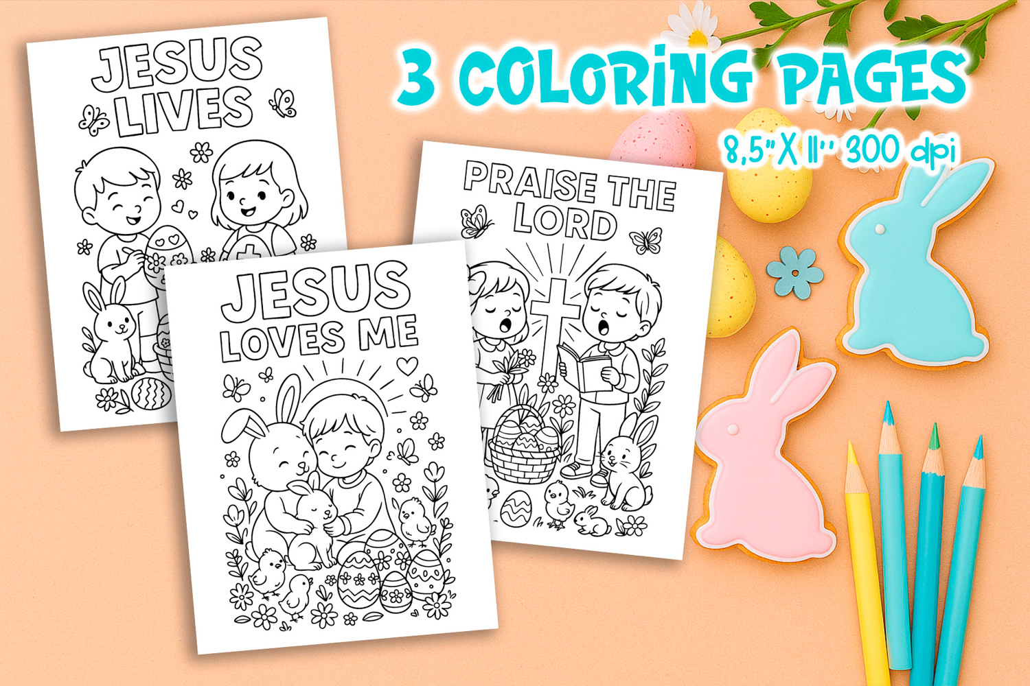 Christian Easter Coloring Pages | Bible Verse for Kids product image 1