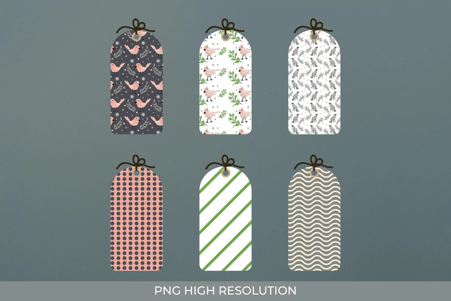 Bird and Floral Patterned Shaped Tags product image 1