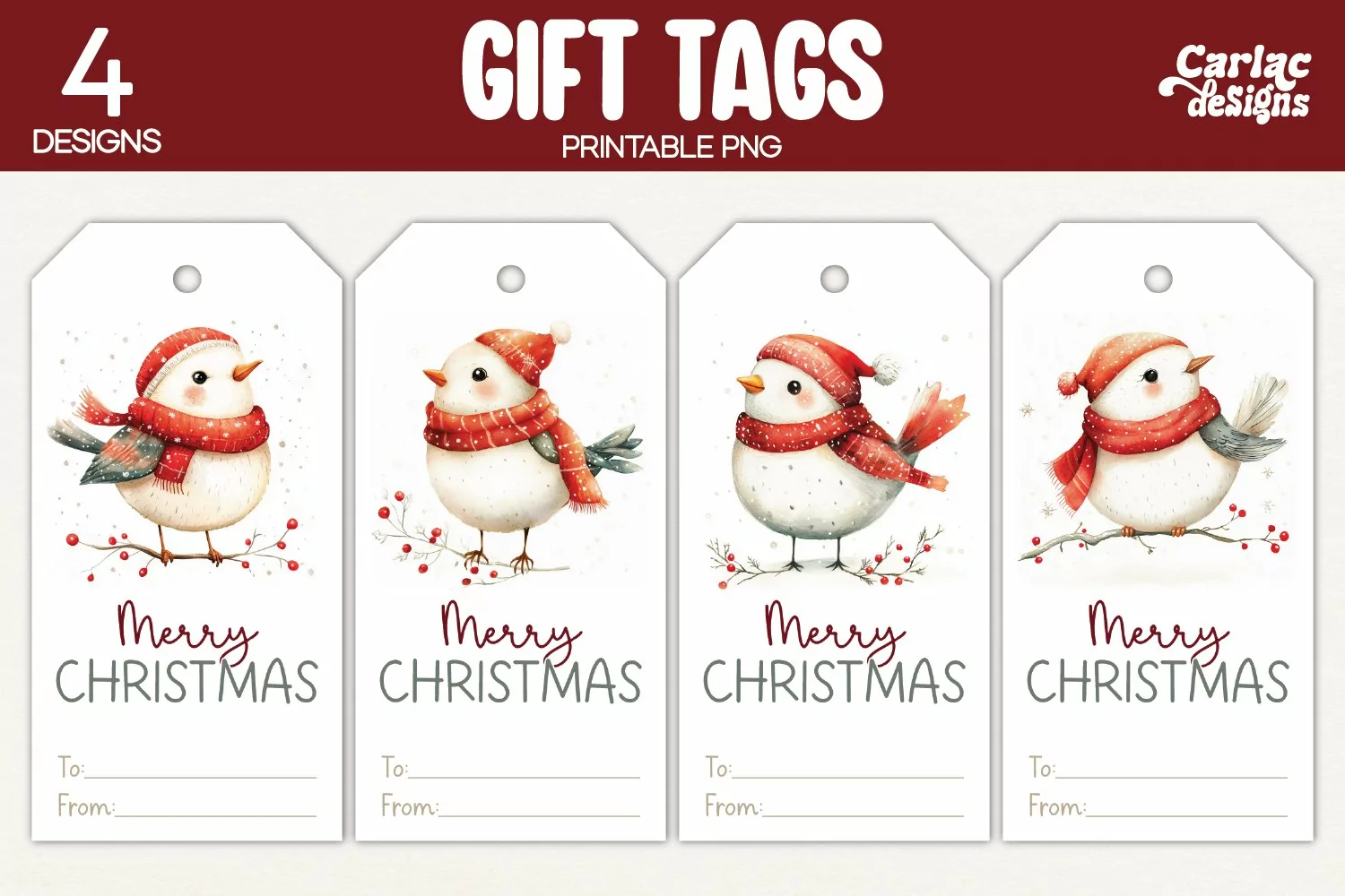 bird gift tags