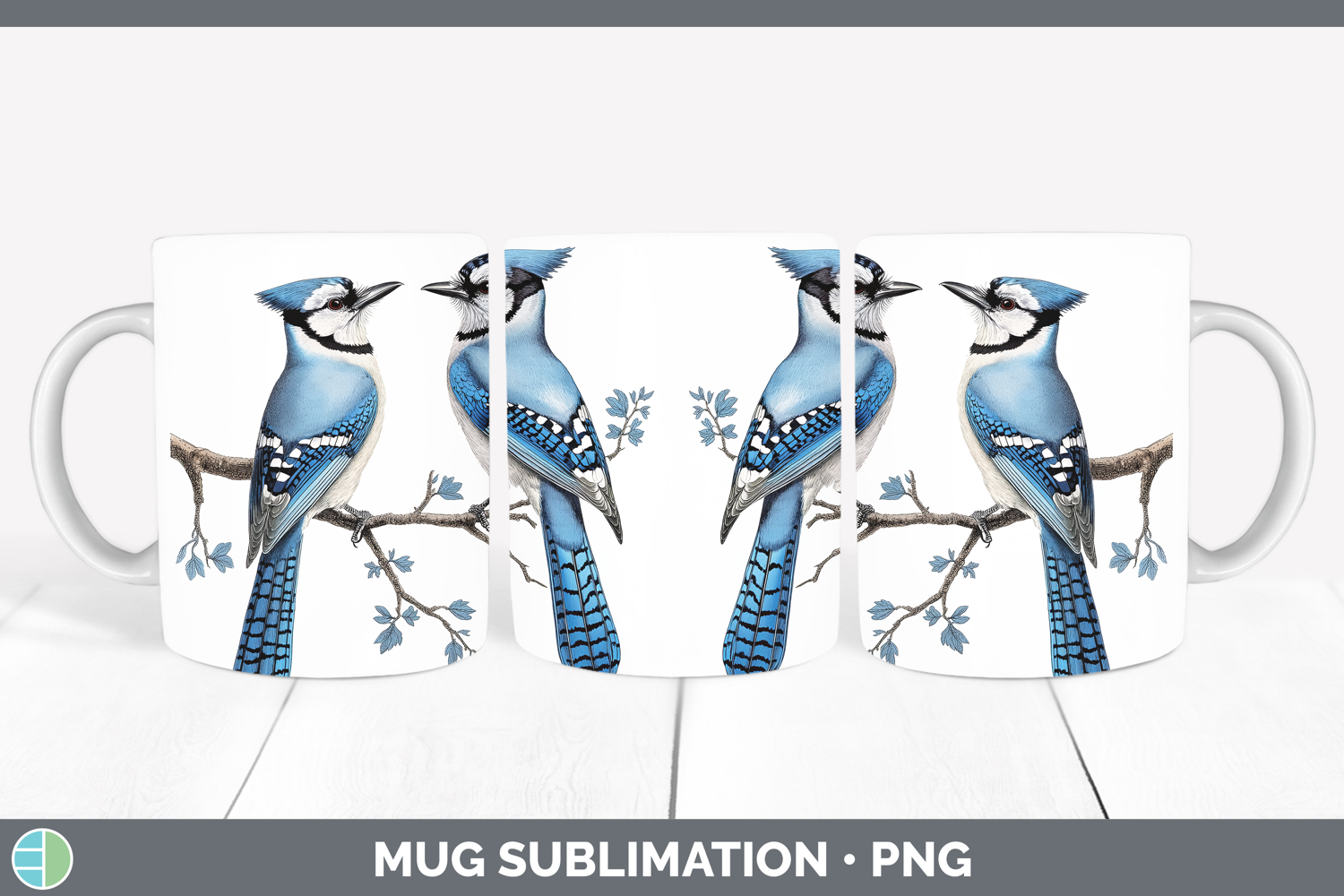 GorgeousBirds 01 Vintage Mug Wrap design.