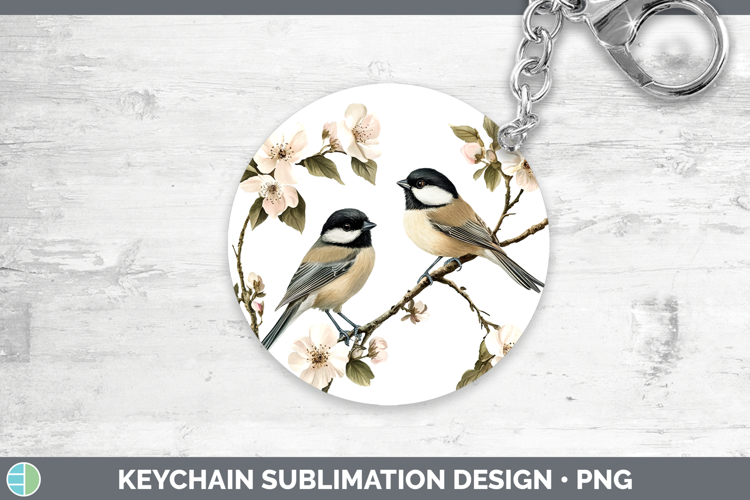 GorgeousBirds 01 Vintage Keychain design.