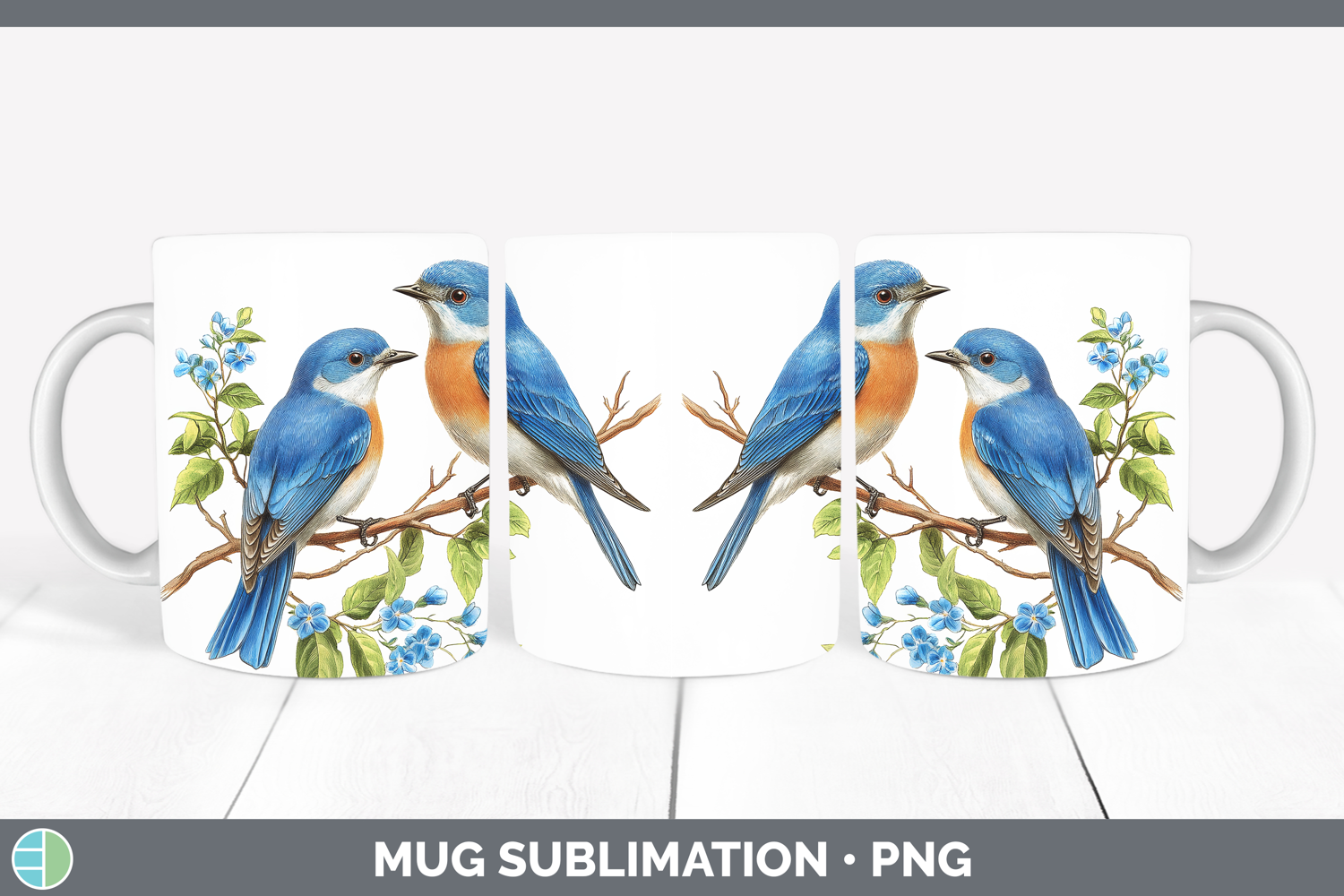 GorgeousBirds 01 Vintage Mug Wrap design.