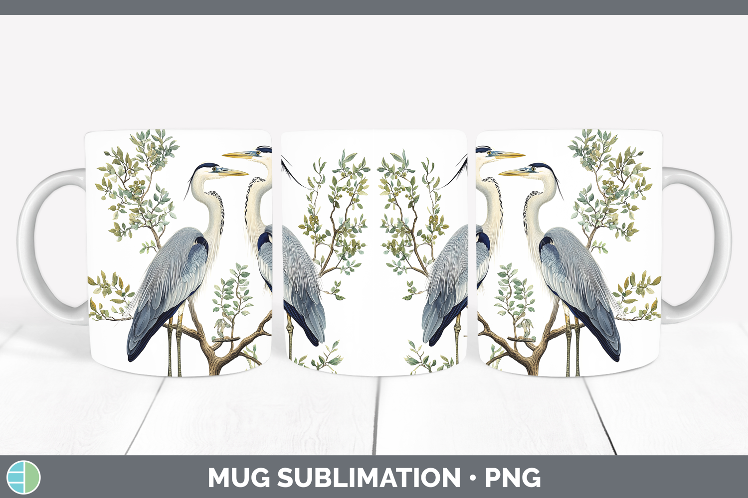 GorgeousBirds 01 Vintage Mug Wrap design.
