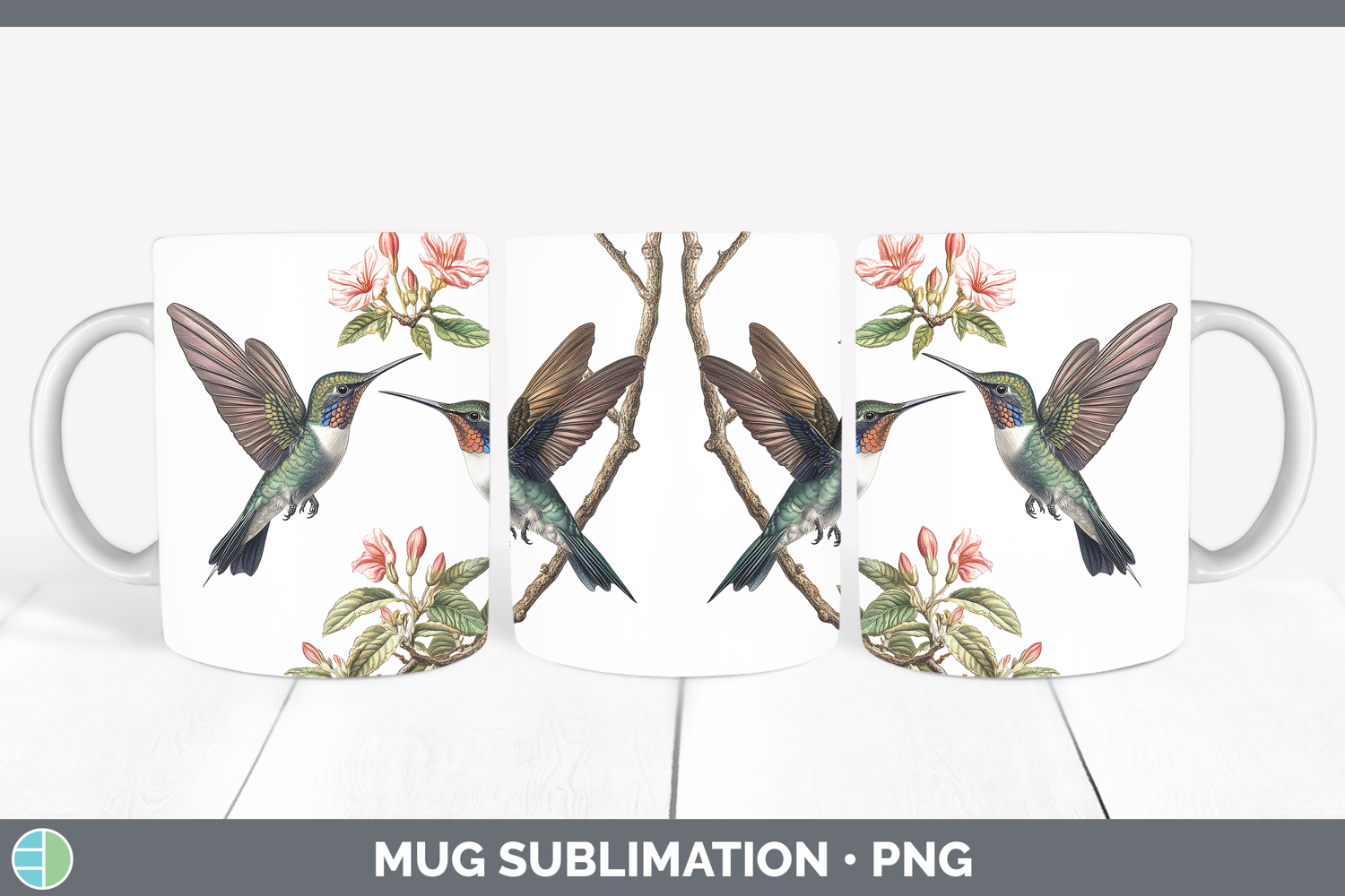 GorgeousBirds 01 Vintage Mug Wrap design.