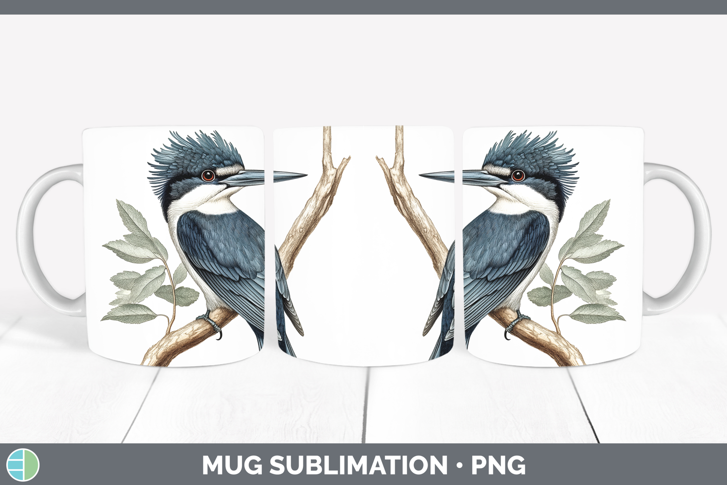 GorgeousBirds 01 Vintage Mug Wrap design.