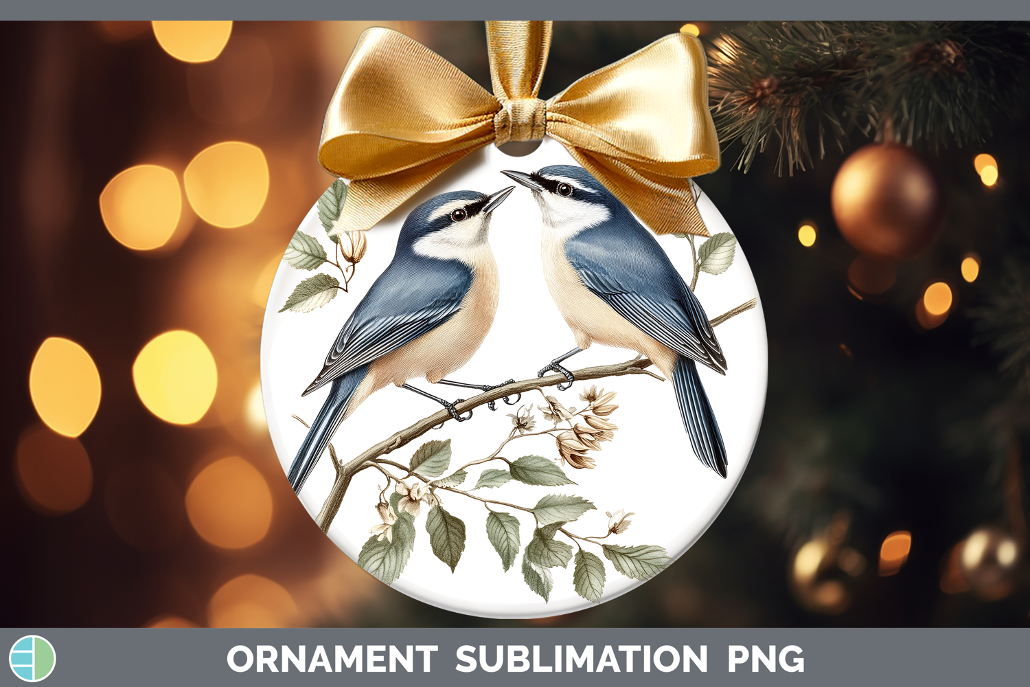 GorgeousBirds 01 Vintage Ornament design.