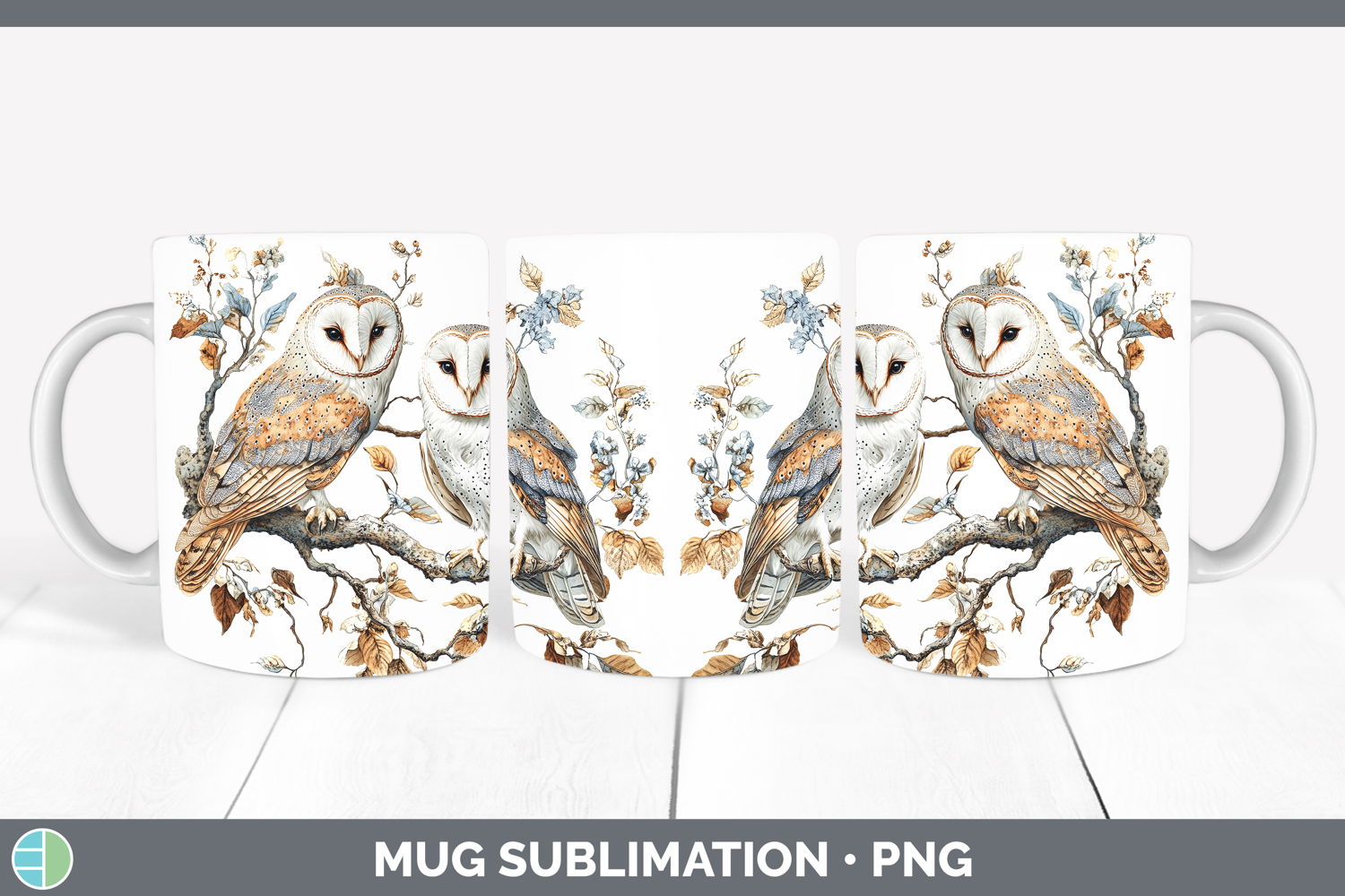 GorgeousBirds 01 Vintage Mug Wrap design.
