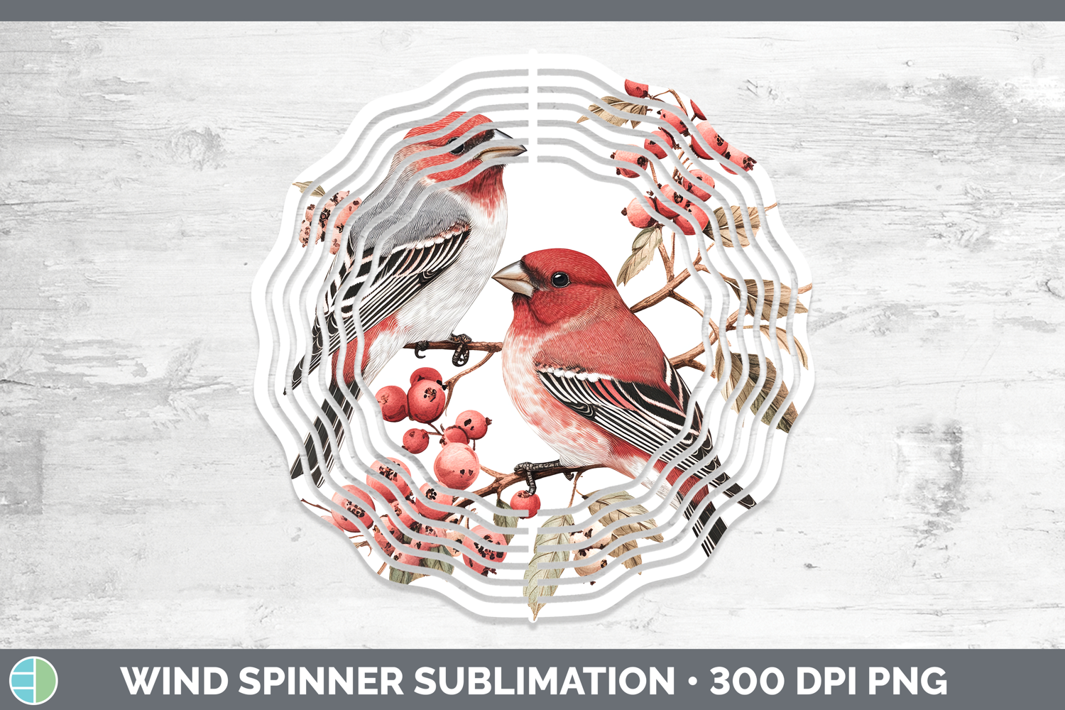 GorgeousBirds 01 Vintage Wind Spinner design.