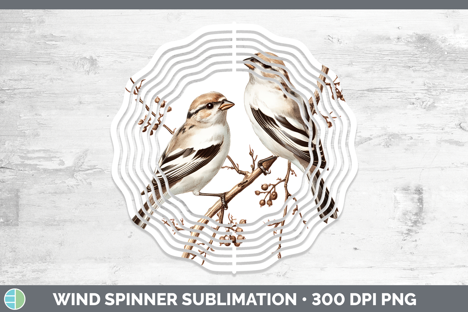 GorgeousBirds 01 Vintage Wind Spinner design.