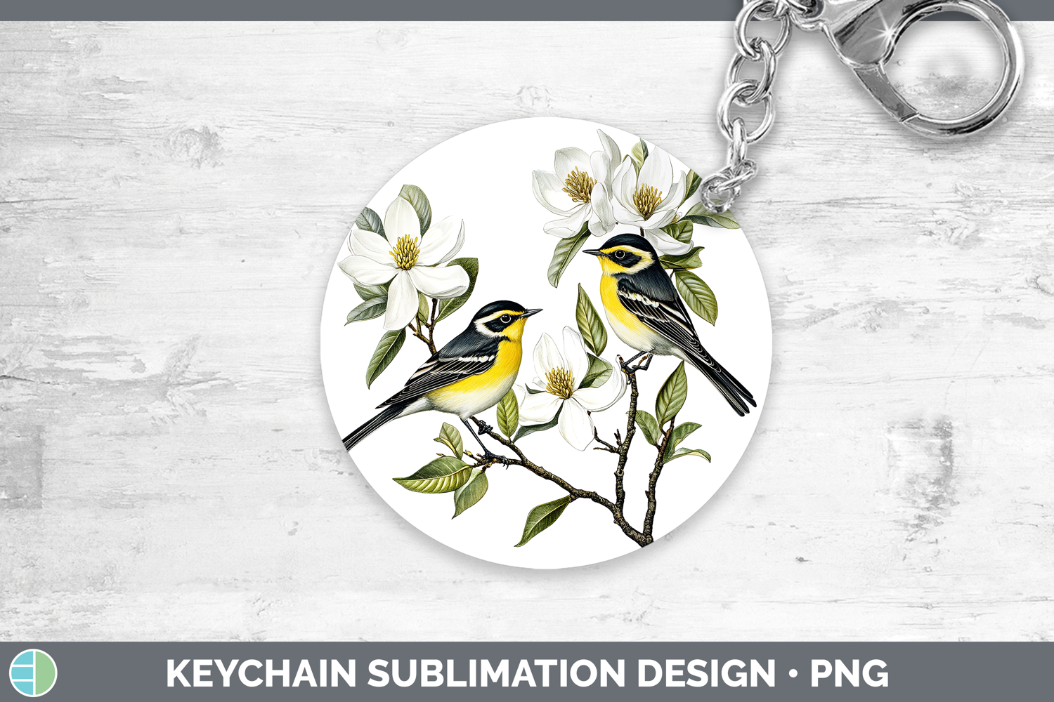 GorgeousBirds 01 Vintage Keychain design.