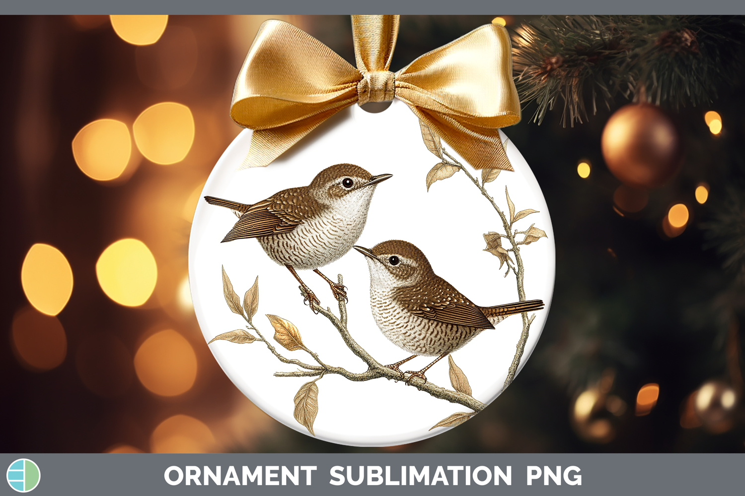 GorgeousBirds 01 Vintage Ornament design.