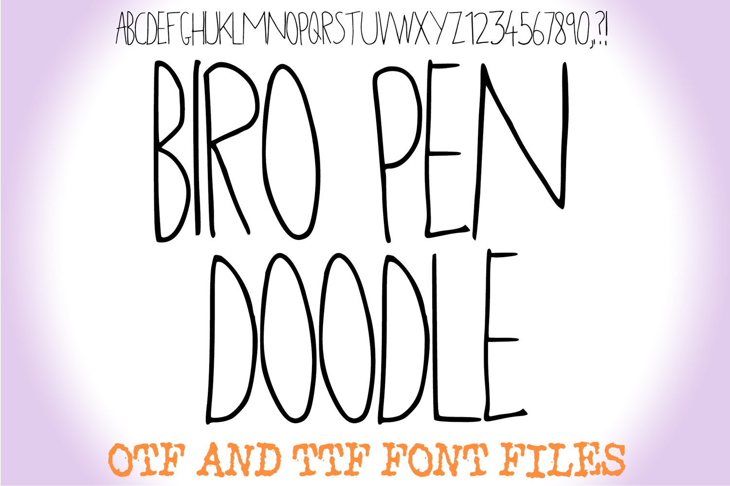Biro Pen Doodle Handwriting Lettering ABC Font Typeface Alphabet OTF by Squeeb Creative
