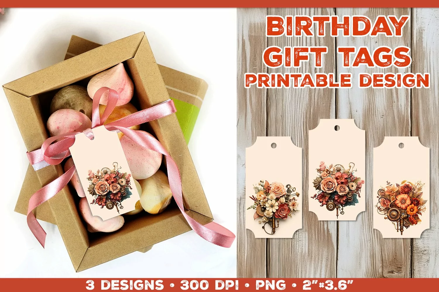 Printable Gift Tags with Steampunk Bouquet product image 1
