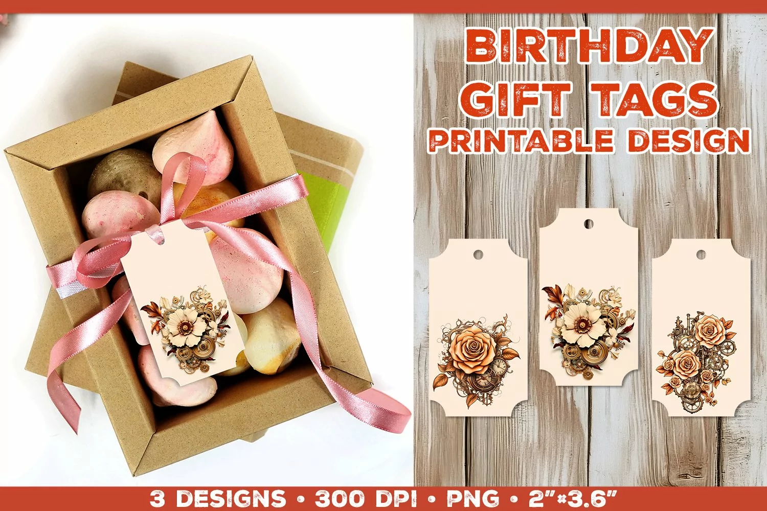Printable Gift Tags with Steampunk Bouquet product image 1