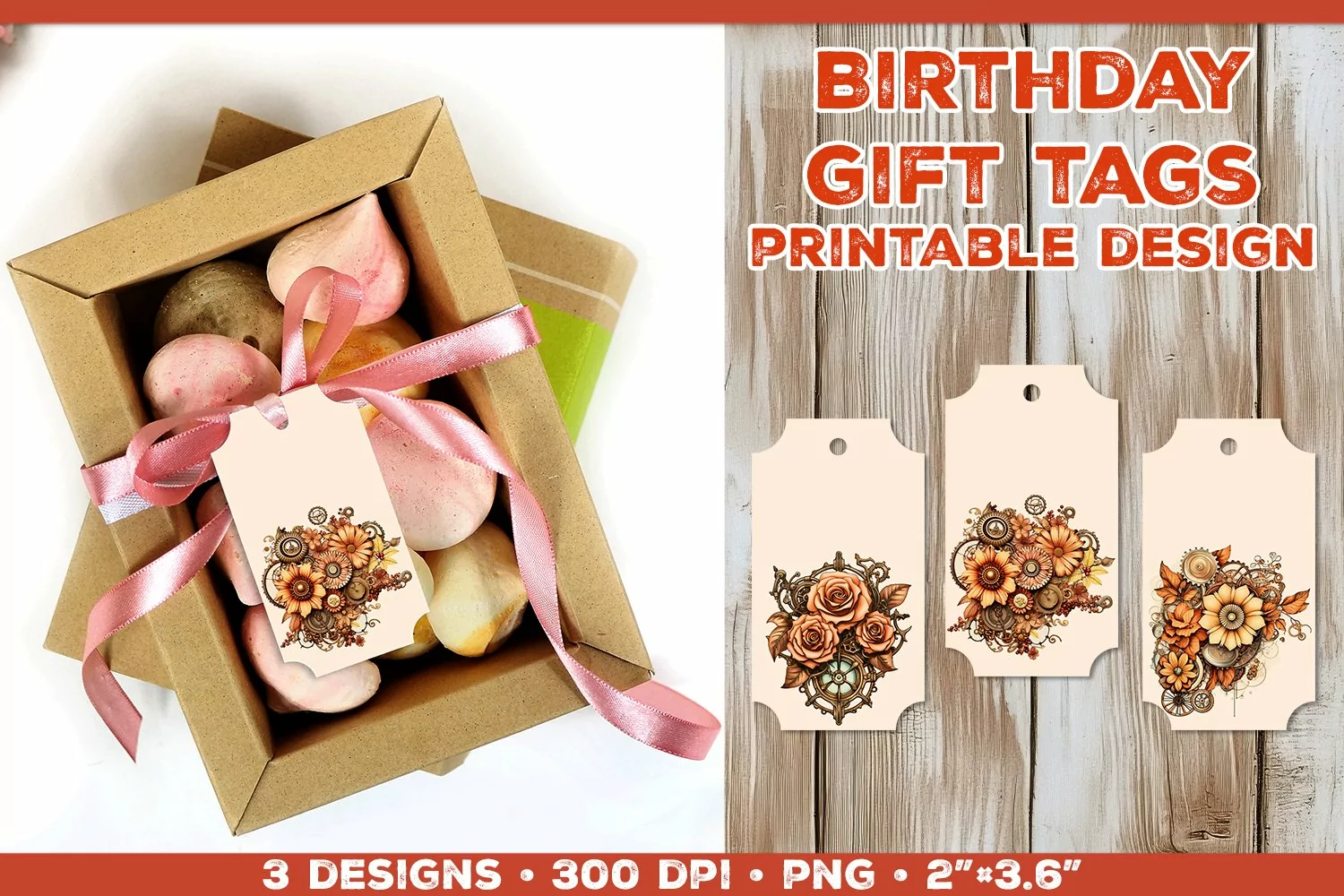 Printable Gift Tags with Steampunk Bouquet product image 1