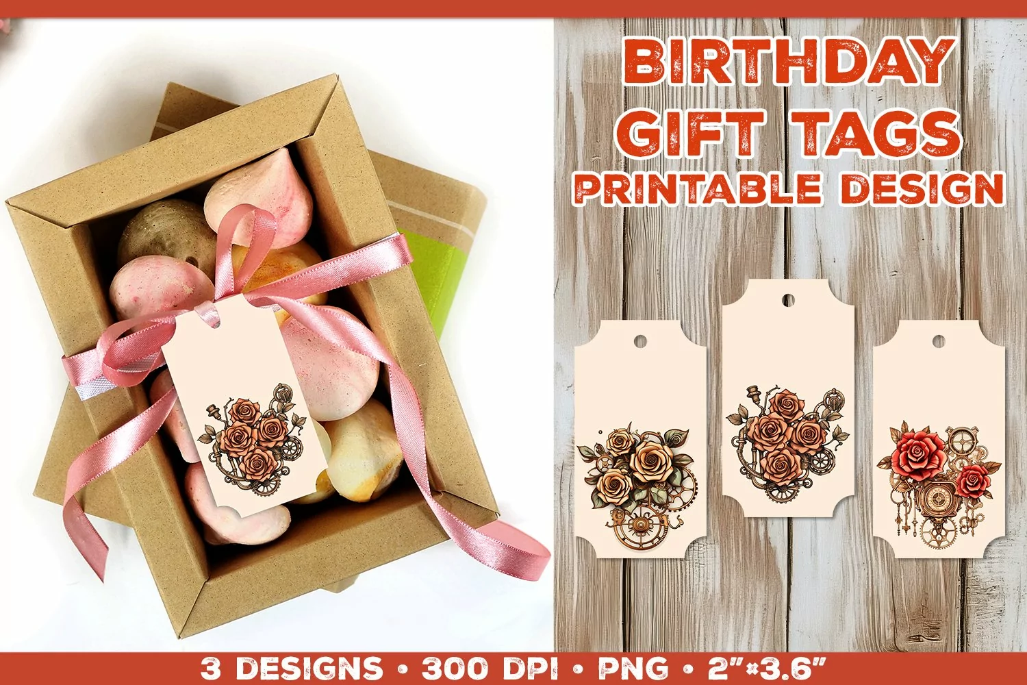 Printable Gift Tags with Steampunk Bouquet product image 1