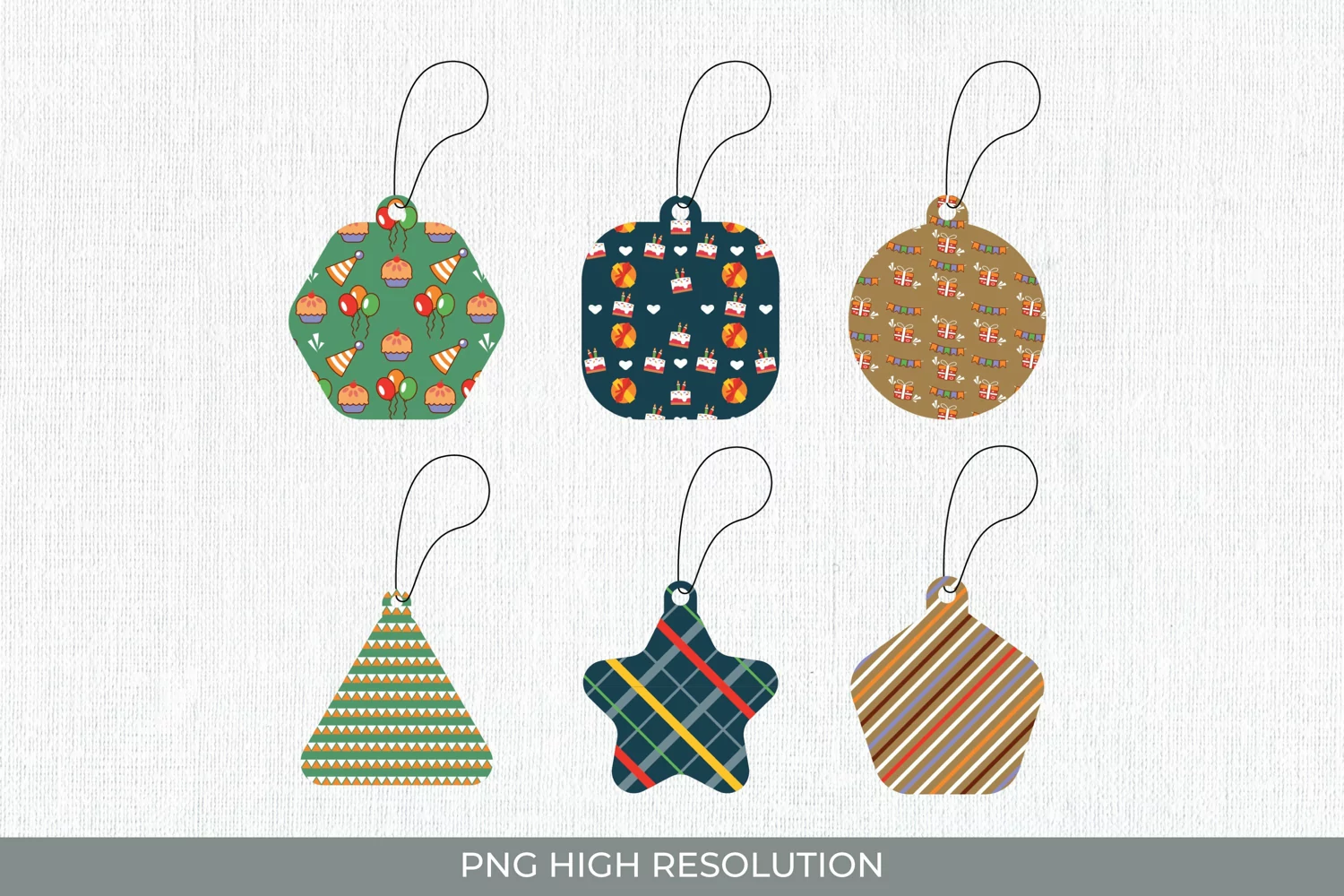Birthday Pattern Shaped Tags product image 1