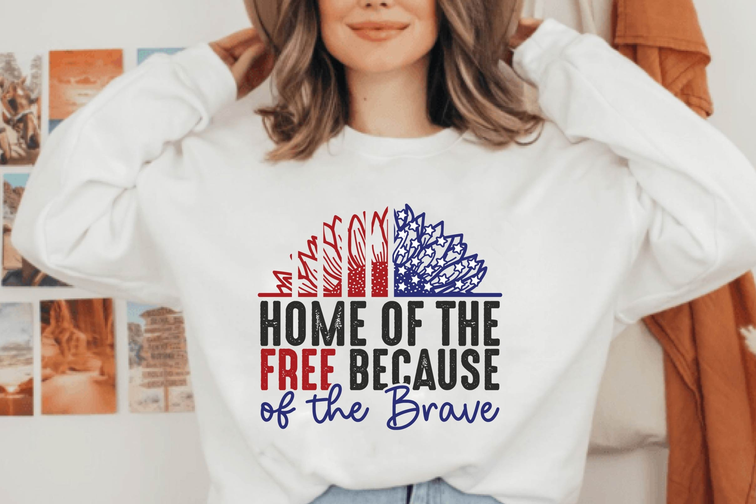 American Flag SVG Sunflower Shirt design, 4th of July Svg product image 1