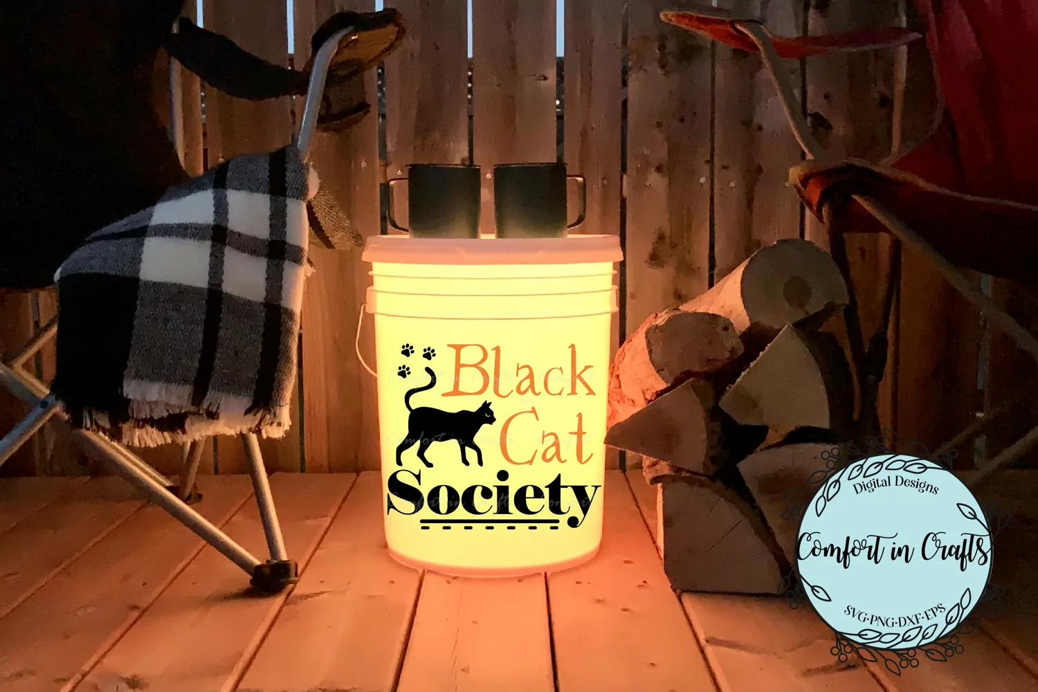 Black Cat Society SVG and Sublimation design product image 1