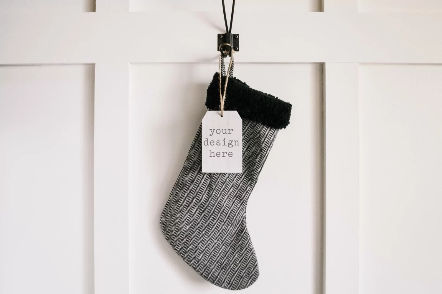 Wood Stocking Gift Tag Mockup| Christmas Tag Digital Photo product image 1
