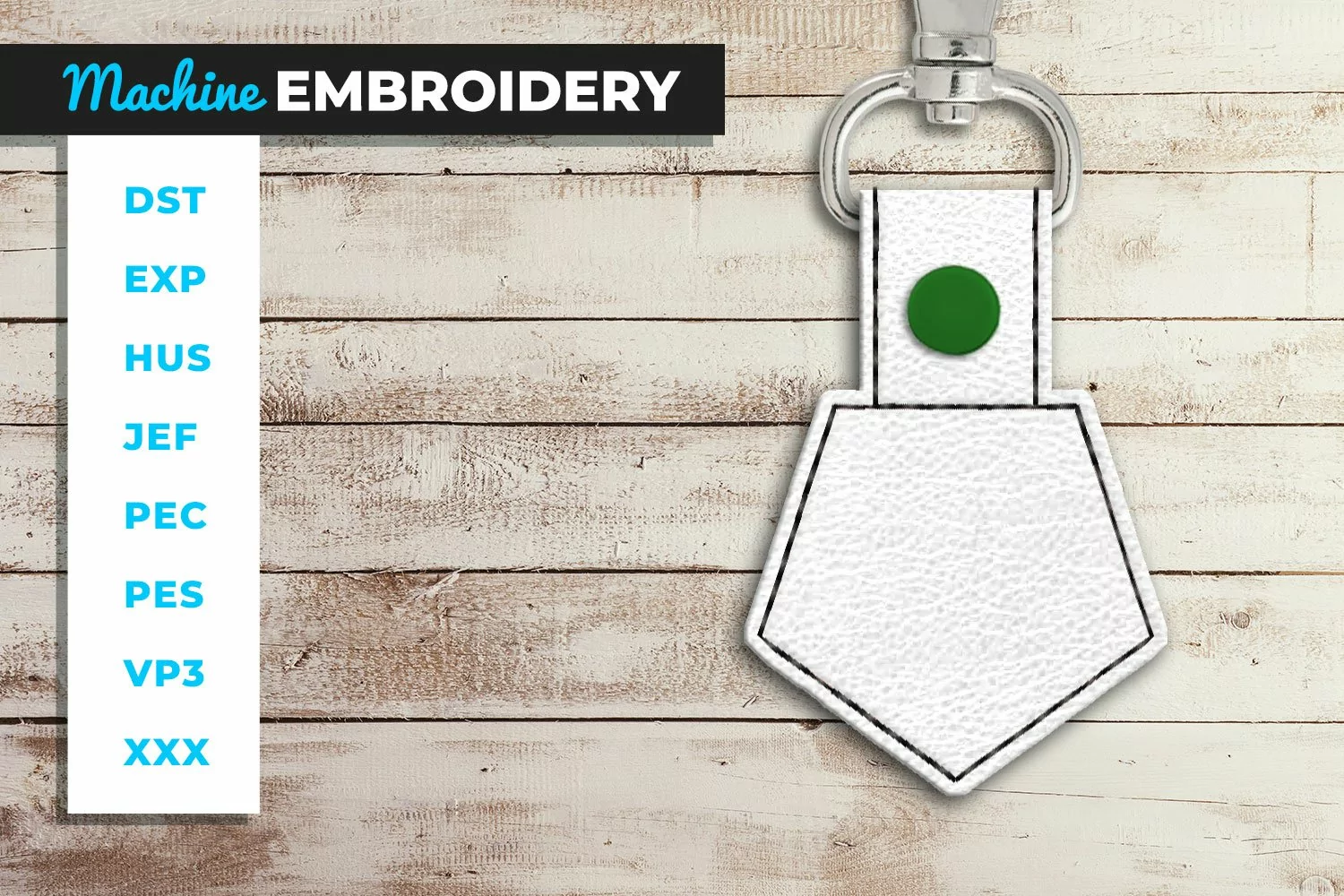 Pentagon Shaped Blank Key Fob - ITH - In the Hoop Embroider product image 1