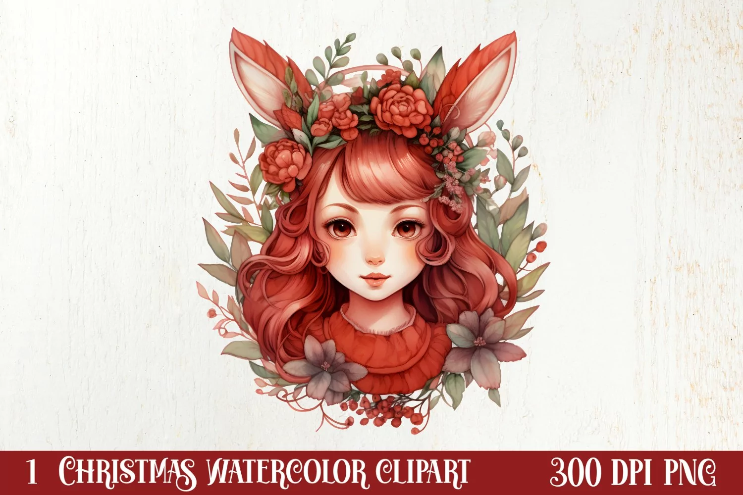 Boho Fairy Christmas Clipart Sublimation, Christmas Clipart product image 1