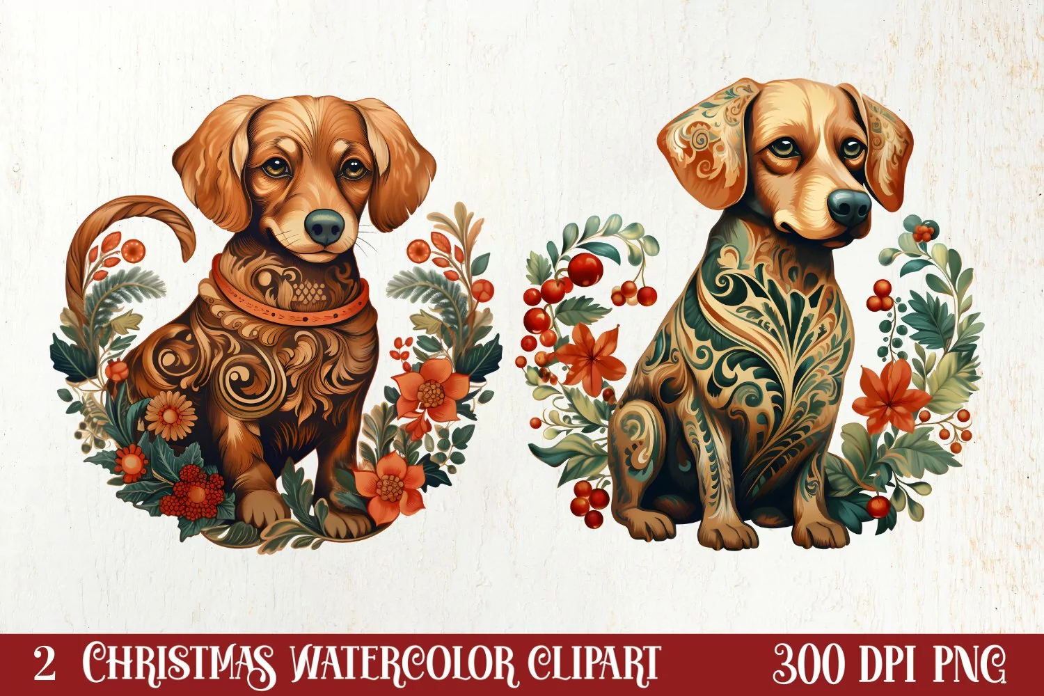 Boho Fairy Christmas Clipart Sublimation, Christmas Clipart product image 1