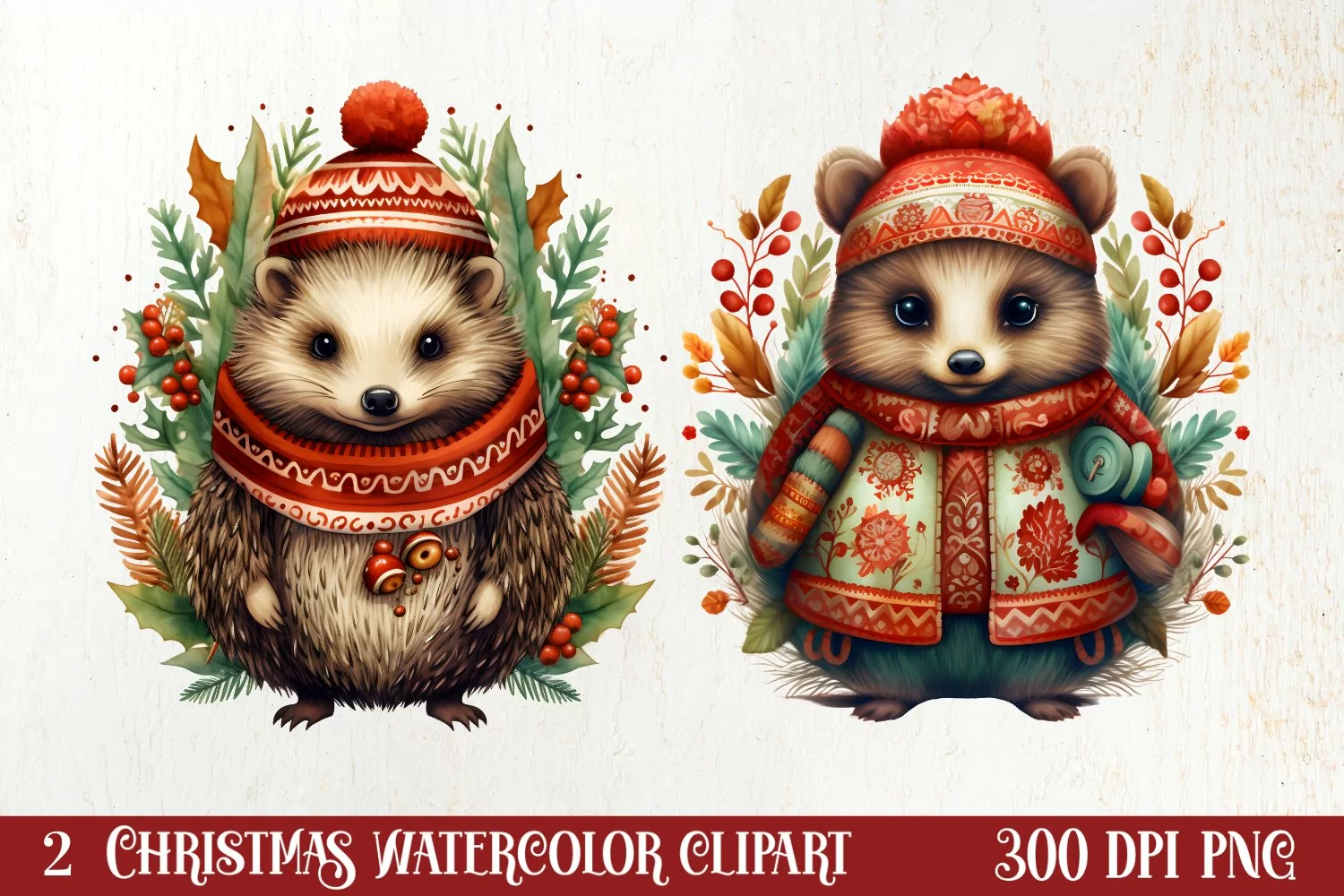 Boho Fairy Christmas Clipart Sublimation, Christmas Clipart product image 1