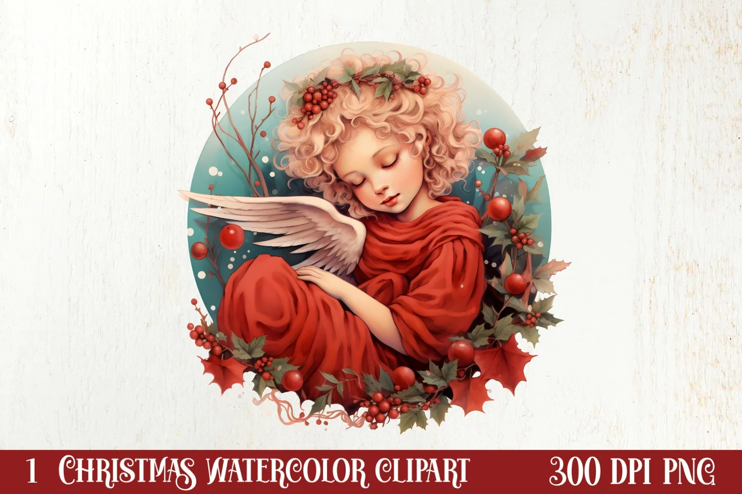 Boho Fairy Christmas Clipart Sublimation, Christmas Clipart product image 1
