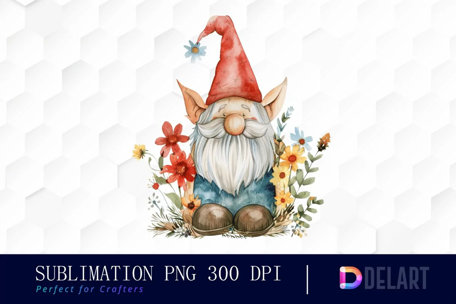 Boho Gnome Watercolor Clipart product image 1