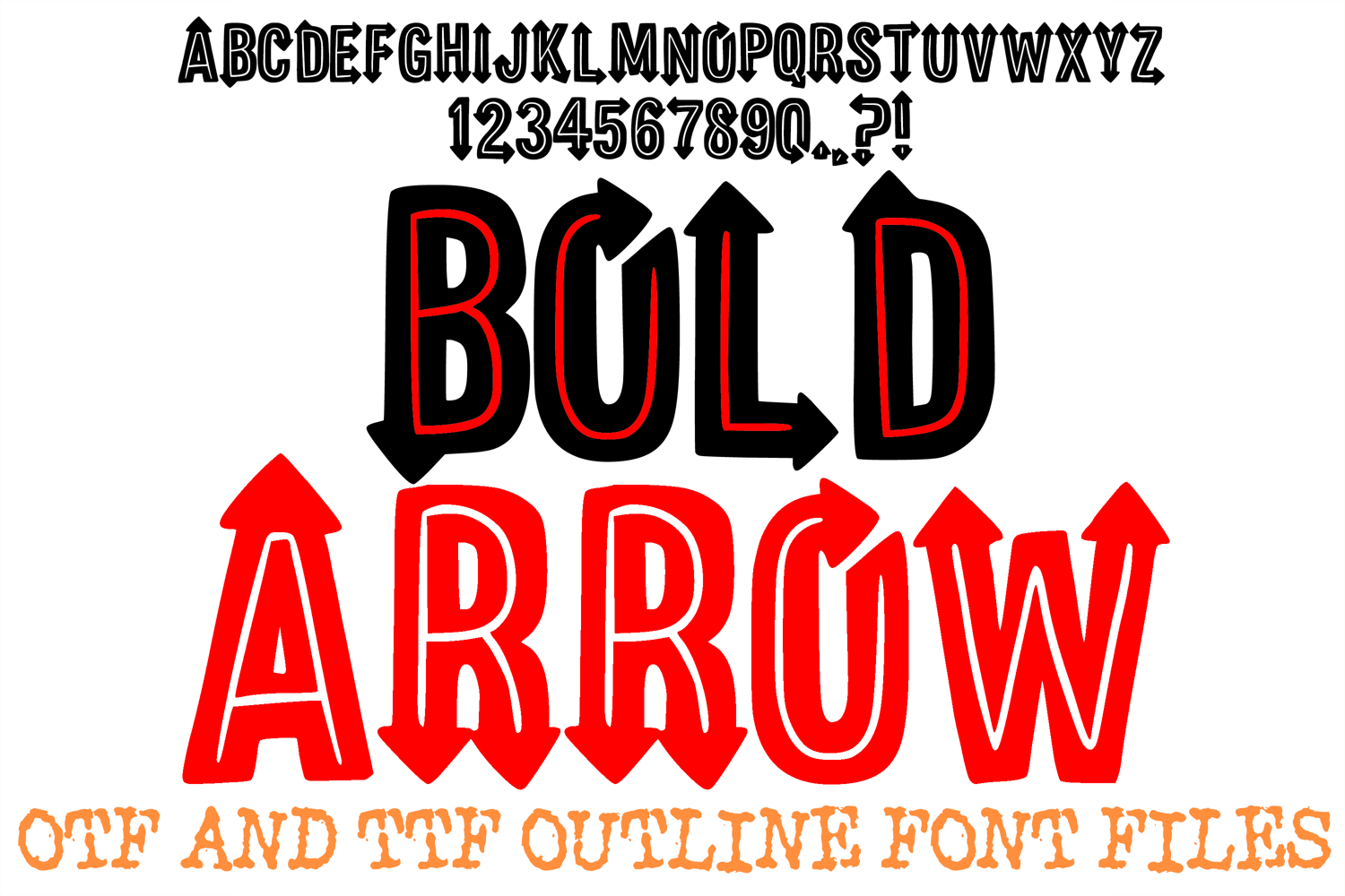 Bold Arrow ABC Font Typeface Alphabet OTF TTF Illustration by Squeeb Creative