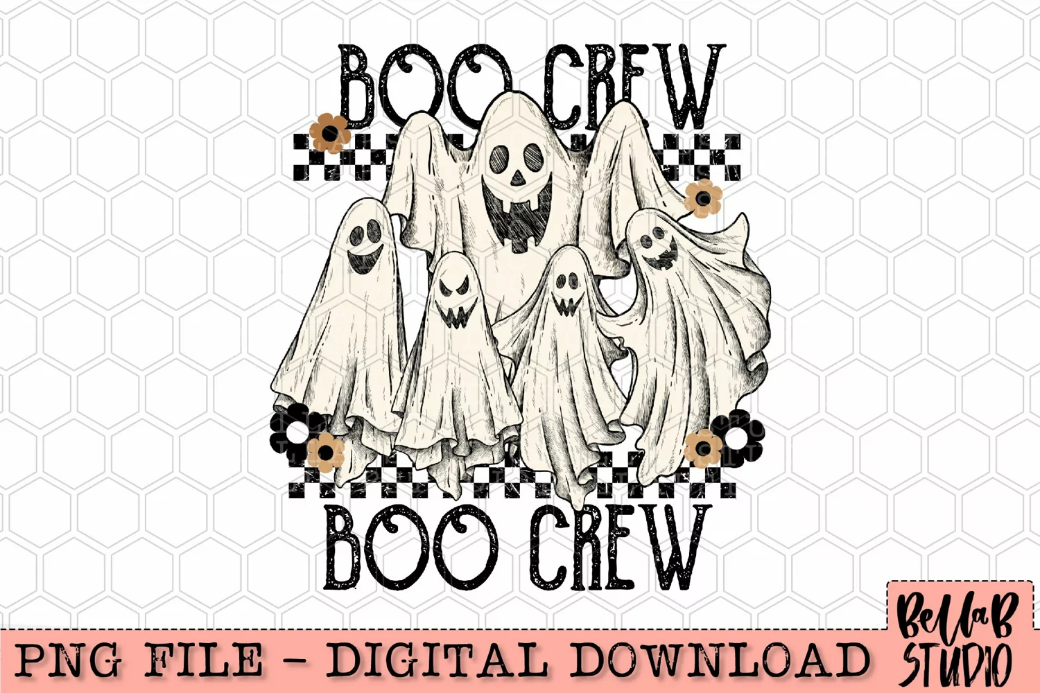 Retro Boo Crew PNG Sublimation Design product image 1