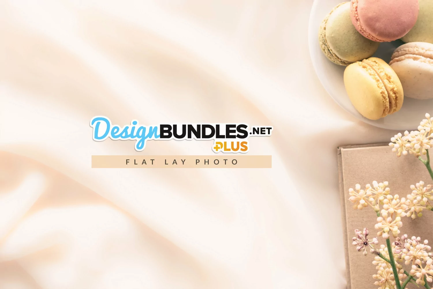 Book and Snacks Vintage Style Flat Lay Photo product image 1