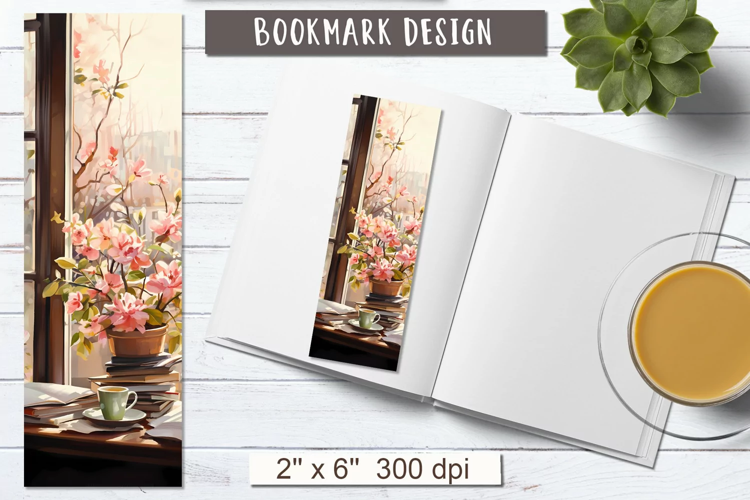 Book bookmark Watercolor flowers bookmark