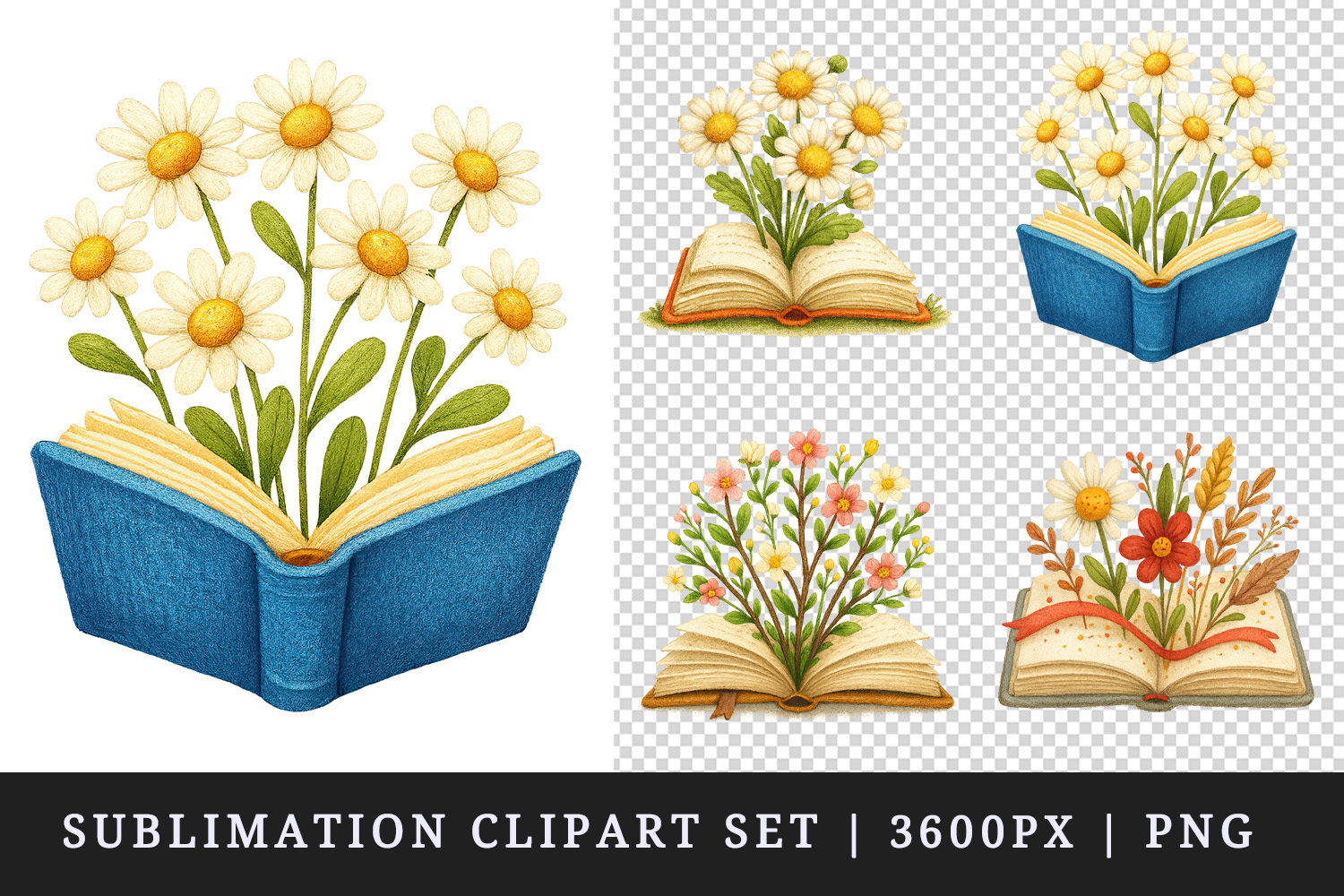 Book Lover clipart printable sublimation design png product image 1