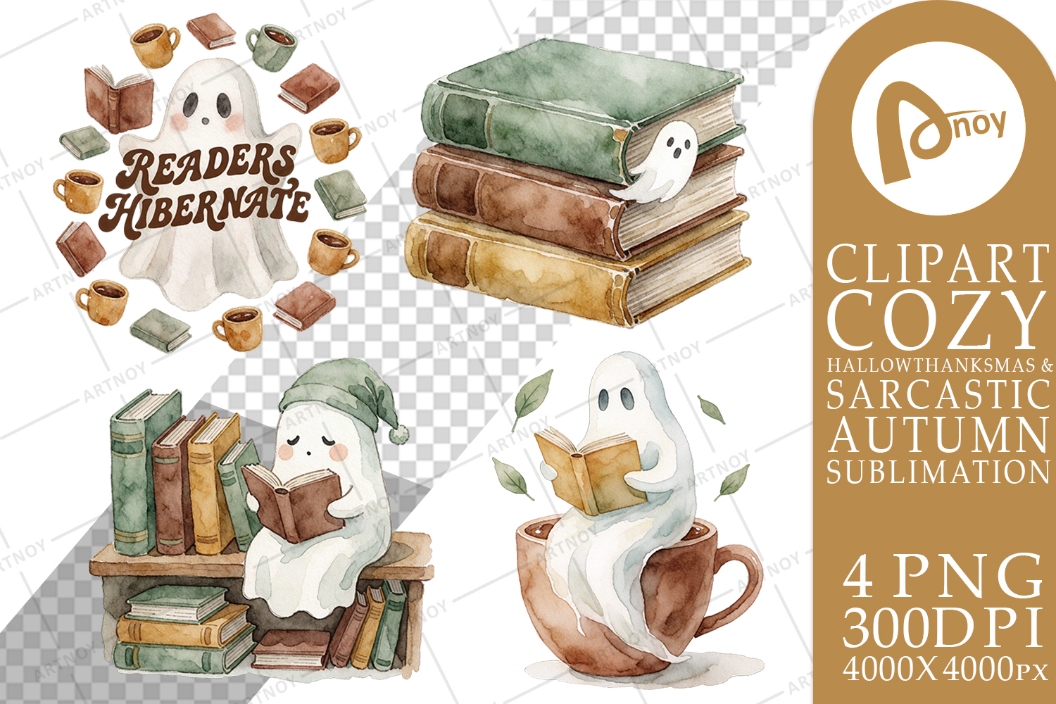 Bookish Ghost Cozy Autumn Sublimation product image 1