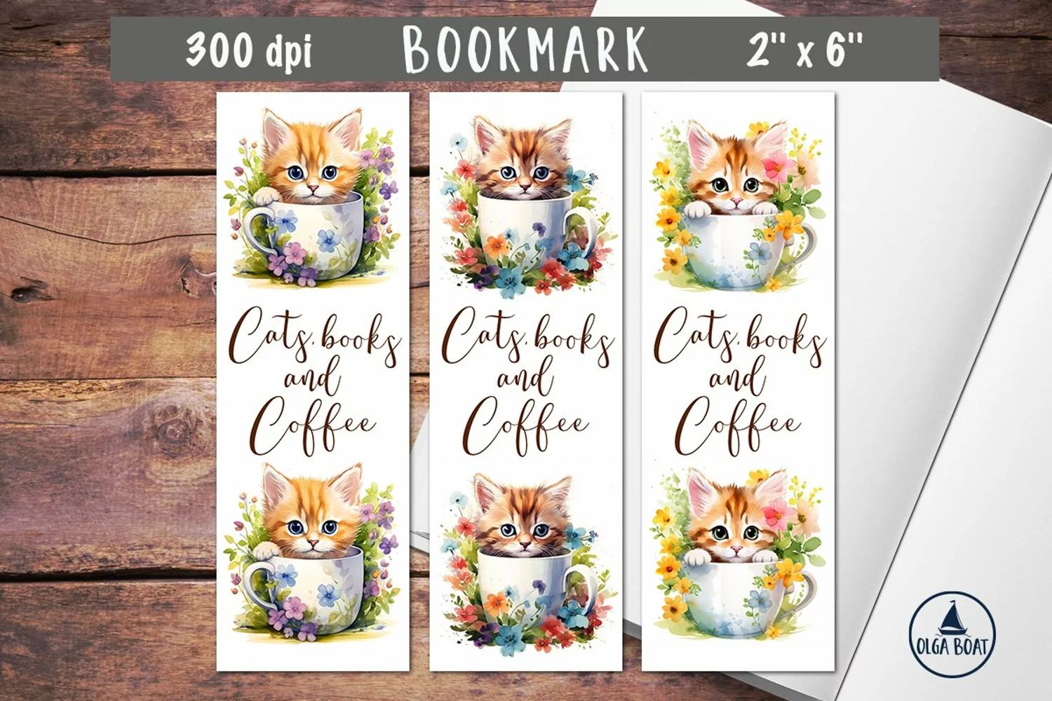 Bookmark cats  Watercolor bookmark png