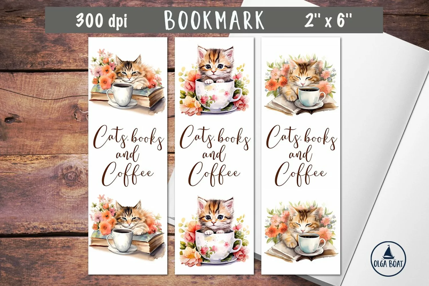 Bookmark cats  Watercolor bookmark png