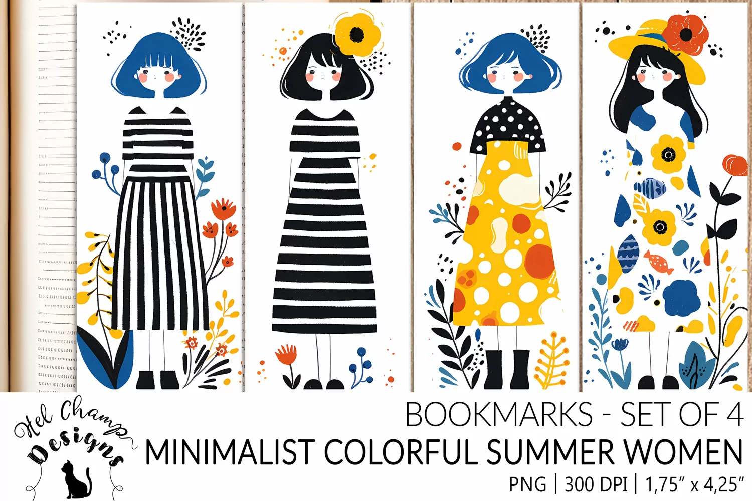 Bookmarks set sublimation minimalist colorful summer fashion women book lover