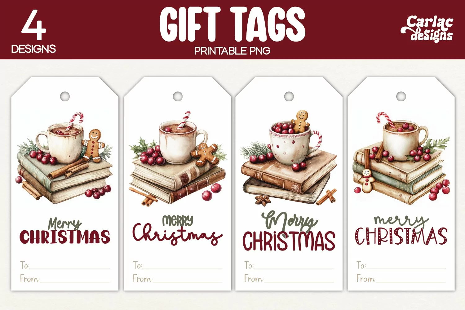 books gift tags
