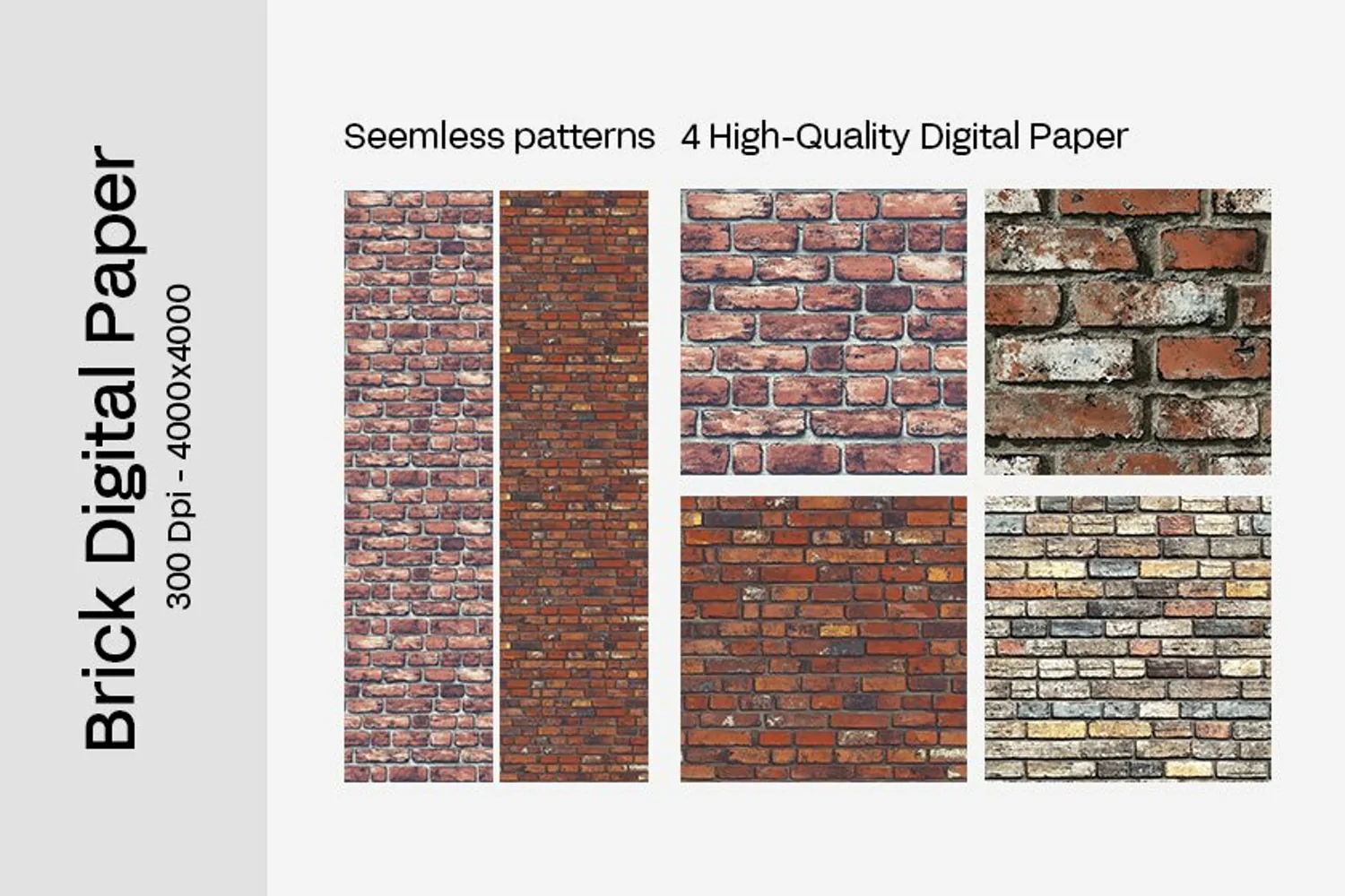 Brick Textures Digital Papers product image 1