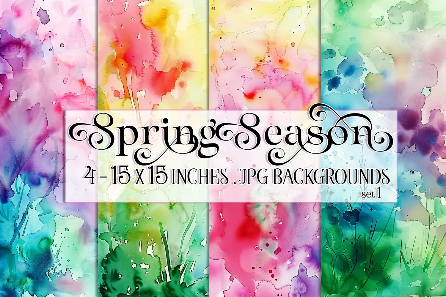Spring Watercolor Papers, Bright Spring 15x15 Watercolor, s1 product image 1