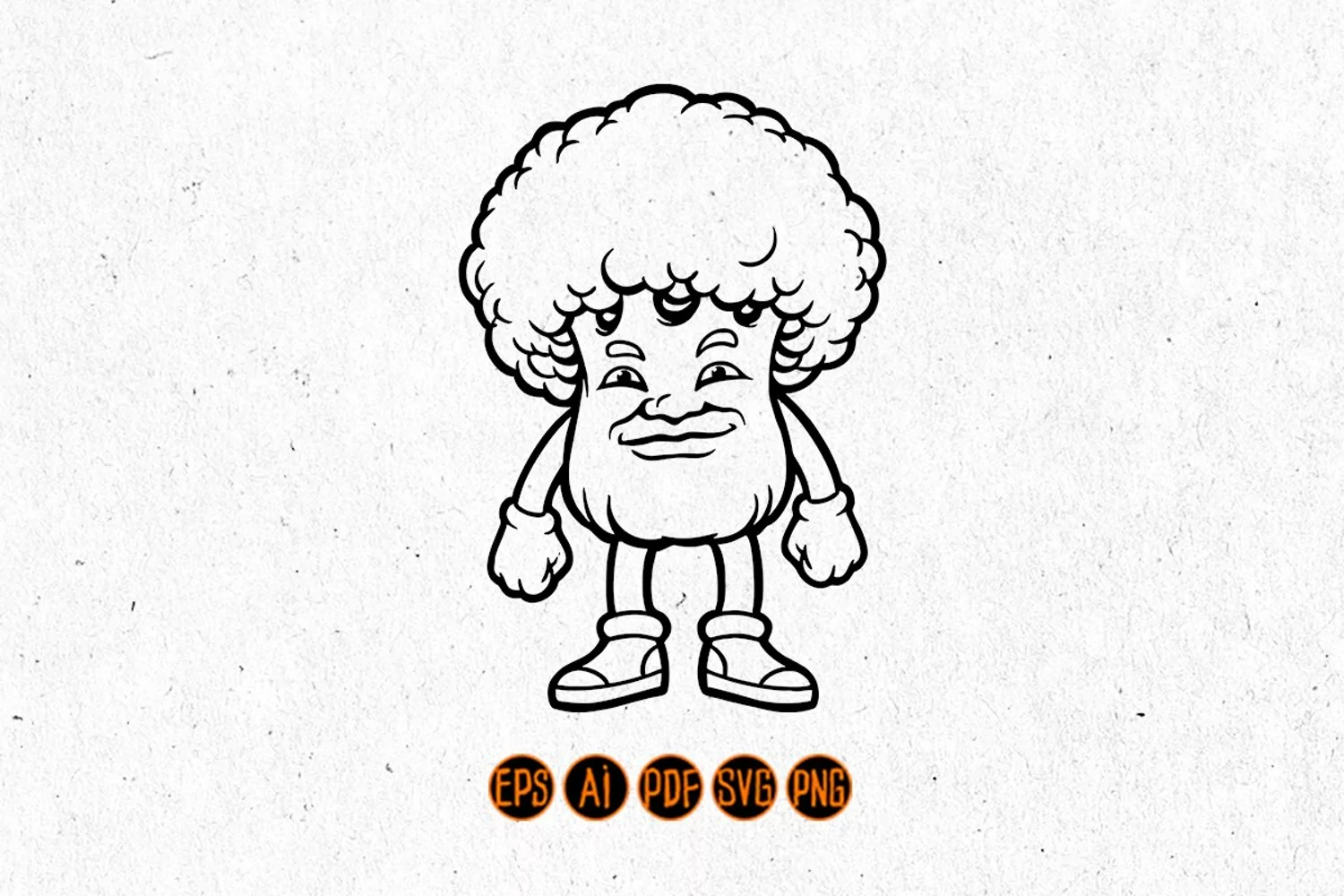 Broccoli Cartoon Coloring Book Silhouette product image 1