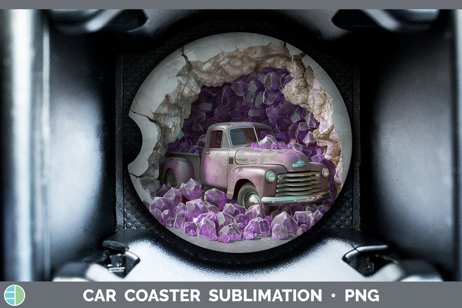 GorgeousBS02 Geode Car Coaster design.