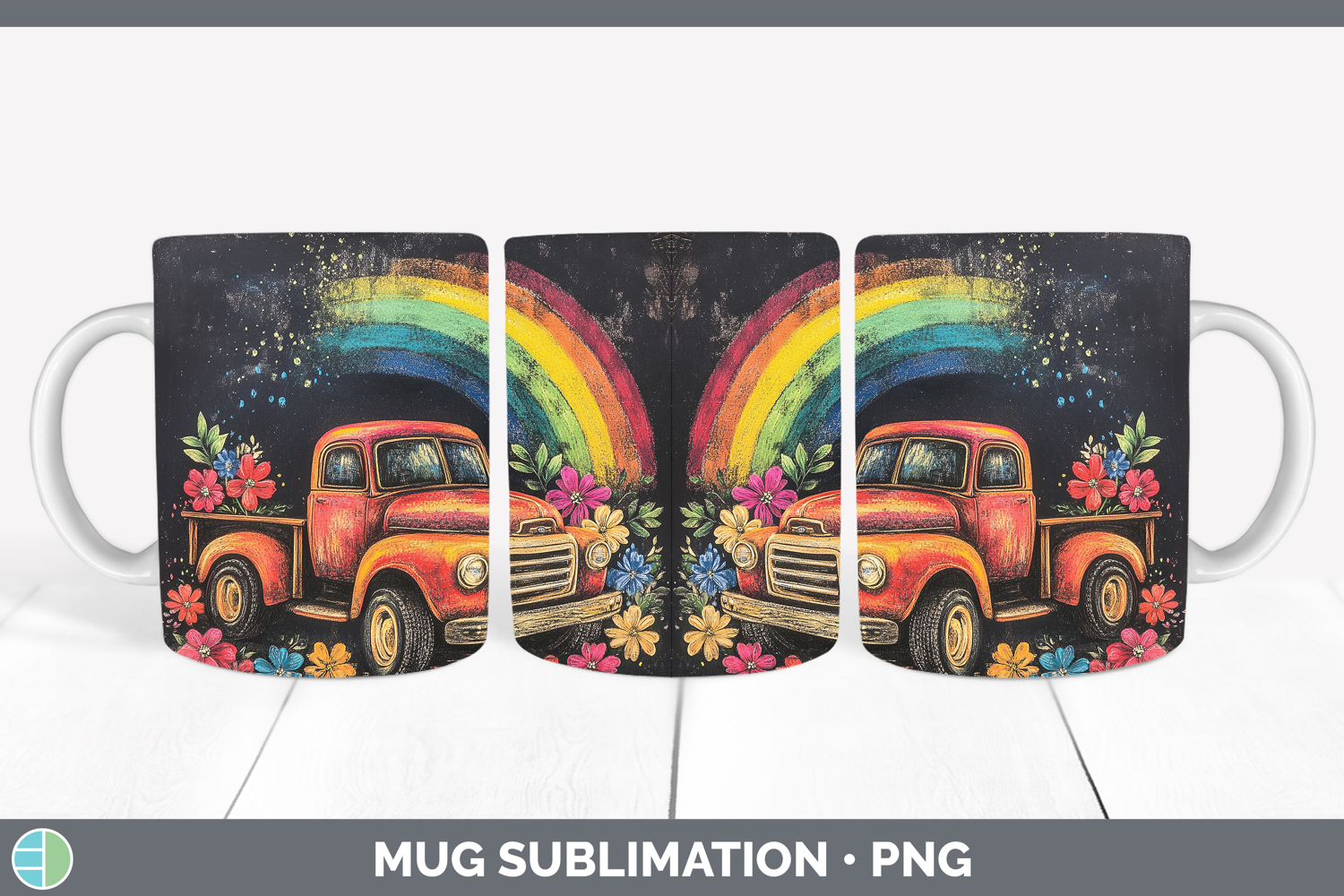 GorgeousBS02 Rainbow  Mug Wrap design.