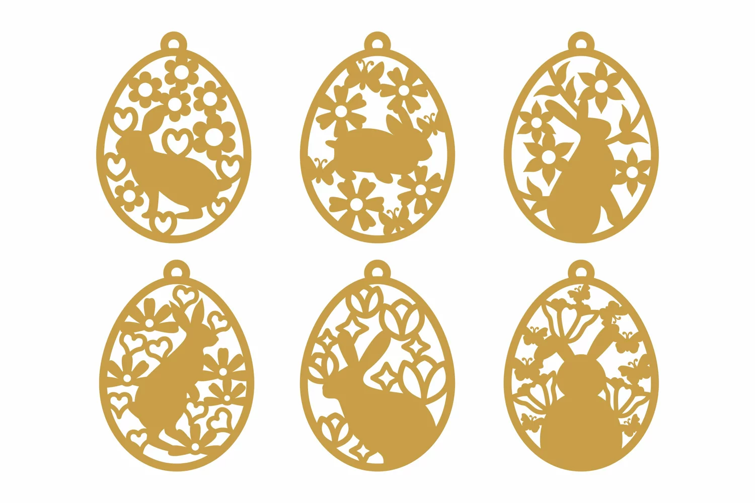 Easter Gift Tags Set of Rabbit with Flowers and Butterflies product image 1