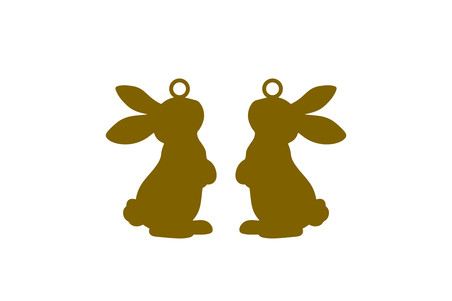 Easter Bunny Looking Up Earrings - Laser Cut SVG Template product image 1